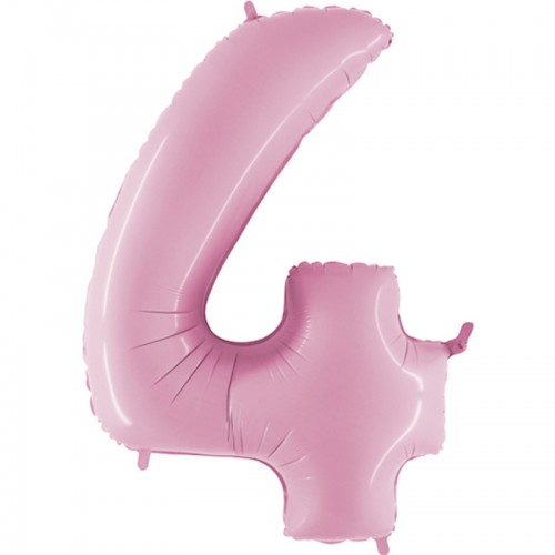 Balão Número 4 Rosa Claro